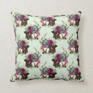 Alice in Wonderland Rabbit Green Cushion