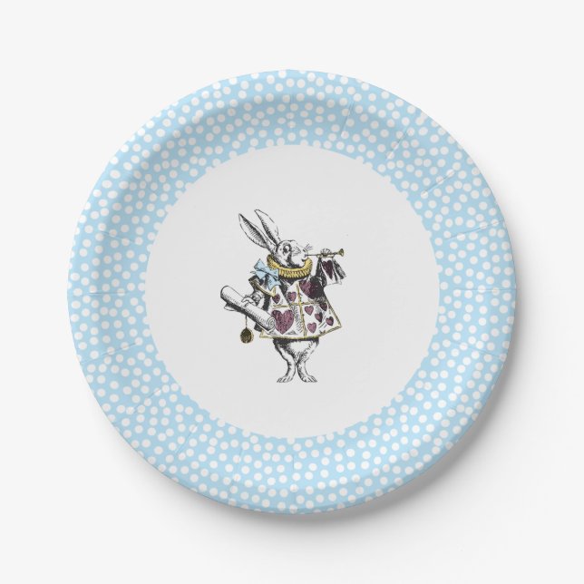 Alice in Wonderland Rabbit Paper Plate (Front)