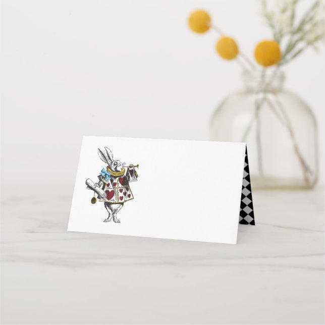 Alice in Wonderland Rabbit Place Card (Front)