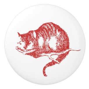 Alice in Wonderland Red Cheshire Cat Knob