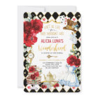 Alice in Wonderland Red Floral Mad Tea Birthday 
