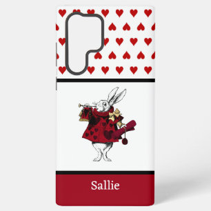 Alice in Wonderland Red Hearts and White Rabbit Samsung Galaxy Case