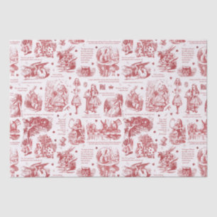 Alice in Wonderland Red Toile Quotes Tissue Paper