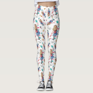 Alice In Wonderland Repeating Pattern Leggins Leggings