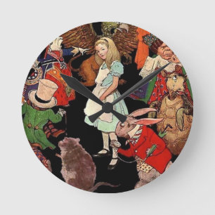 Alice in Wonderland Round Clock