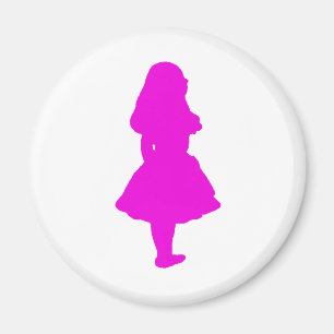 Alice In Wonderland Salmon Fuschia Pink Magnet