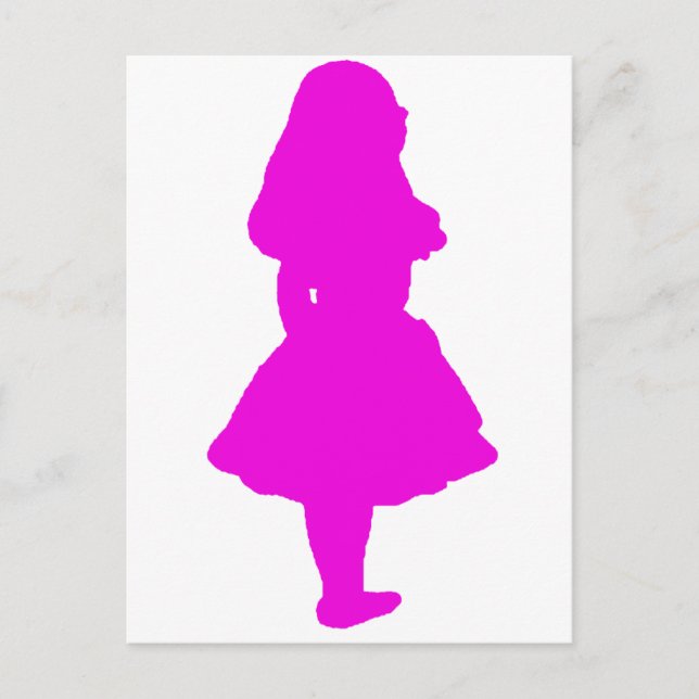 Alice In Wonderland Salmon Fuschia Pink Postcard (Front)