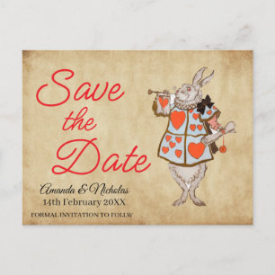 Alice in Wonderland Save the Date Postcard
