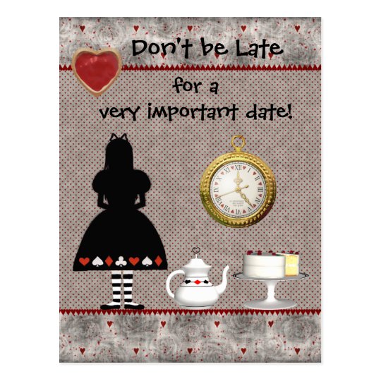 Alice in Wonderland Save the Date Wedding Postcard