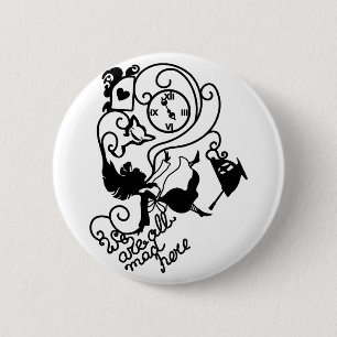 Alice in Wonderland. Silhouette illustration 6 Cm Round Badge