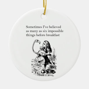 Alice in Wonderland, “Six Impossible Things” Ceramic Tree Decoration