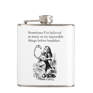 Alice in Wonderland, “Six Impossible Things” Hip Flask