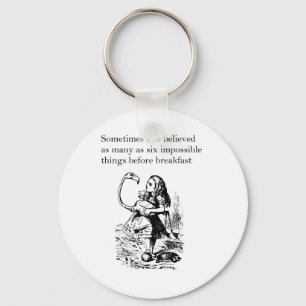 Alice in Wonderland, “Six Impossible Things” Key Ring