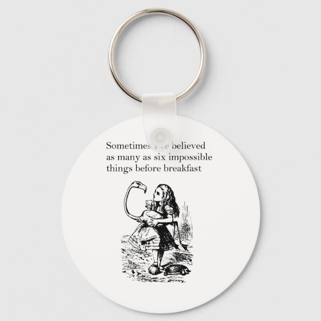 Alice in Wonderland, “Six Impossible Things” Key Ring (Front)