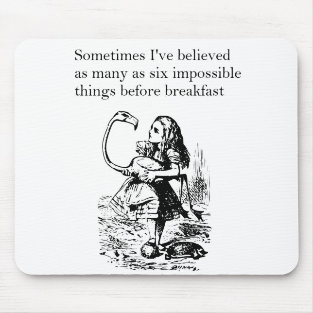 Alice in Wonderland, “Six Impossible Things” Mouse Mat (Front)