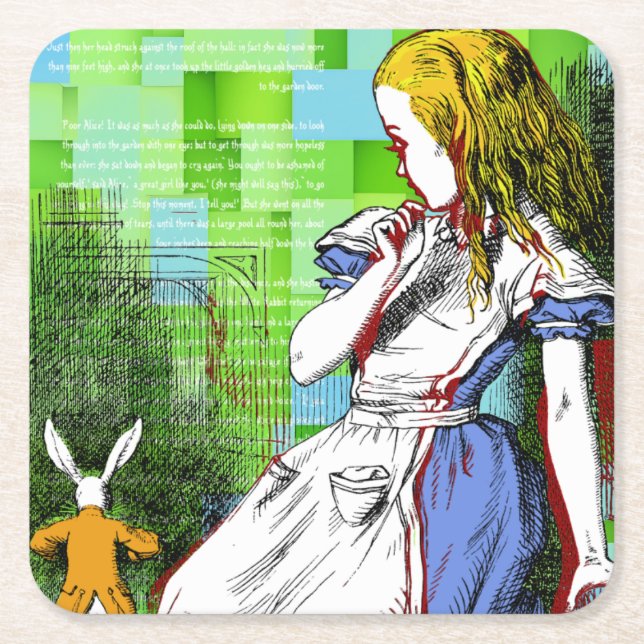 +{ Alice in Wonderland }+ Square Paper Coaster (Front)