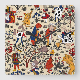 Alice in Wonderland Square Wall Clock