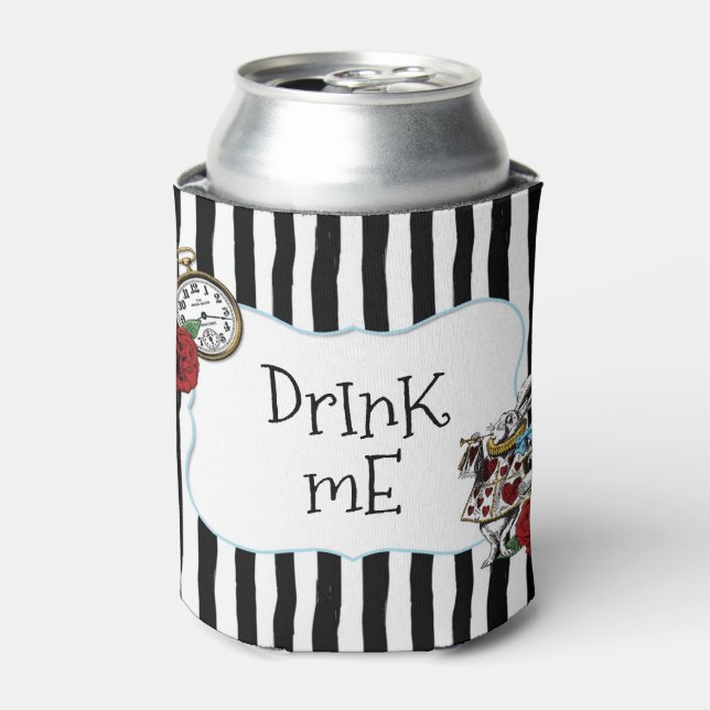 Alice in Wonderland Striped Drink Me Can Cooler (Can Front)