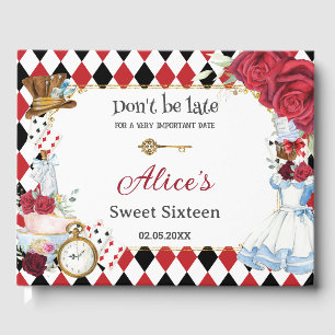 Alice in Wonderland Sweet 16 Birthday Bridal Baby Guest Book