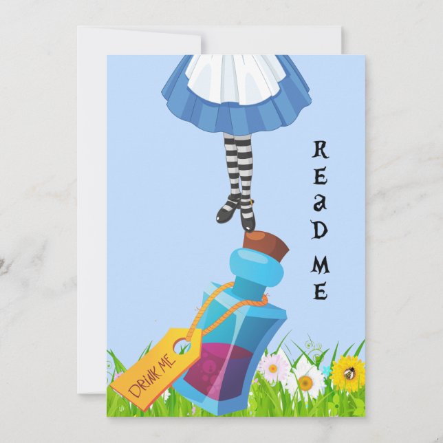 Alice in Wonderland Sweet 16 Birthday Invitation (Back)