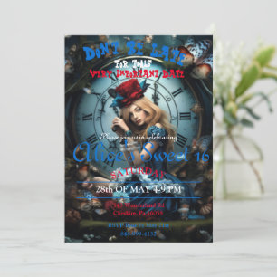 Alice In Wonderland Sweet 16 Invitation