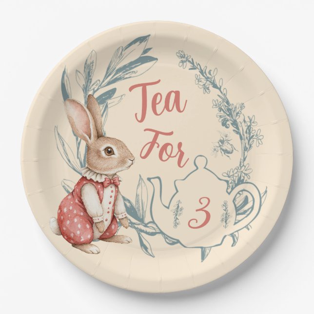 Alice in Wonderland Tea for Three Paper Plate (Front)
