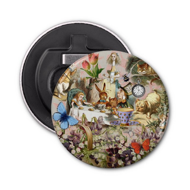 Alice in Wonderland Tea Party Art Bottle Opener (Front)