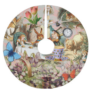 Alice in Wonderland Tea Party Art Brushed Polyester Tree Skirt