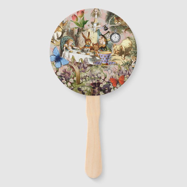 Alice in Wonderland Tea Party Art Hand Fan (Front)