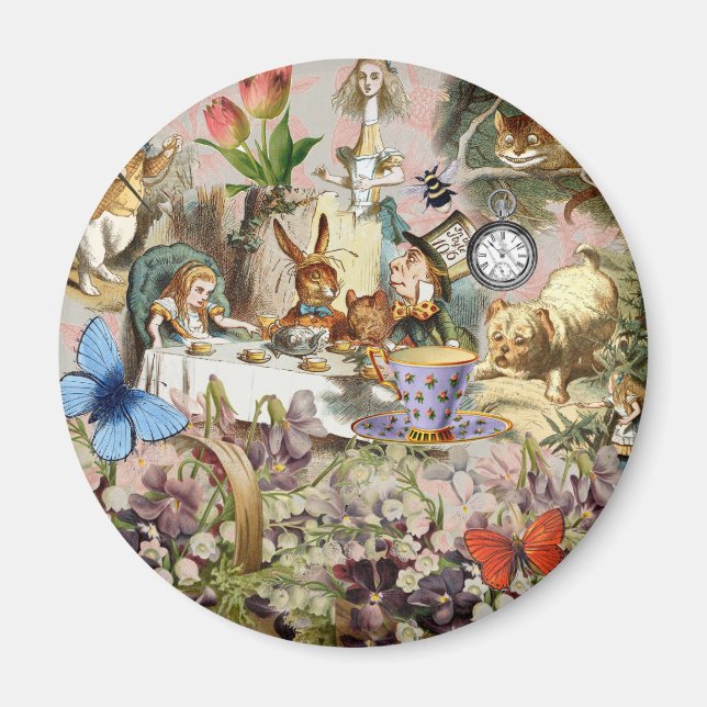 Alice in Wonderland Tea Party Art Magnet (Front)