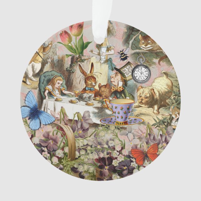 Alice in Wonderland Tea Party Art Ornament (Front)