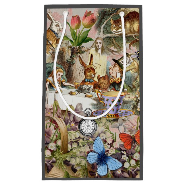 Alice in Wonderland Tea Party Art Small Gift Bag (Front)