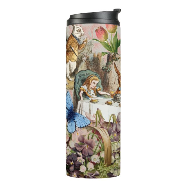Alice in Wonderland Tea Party Art Thermal Tumbler (Rotated Left)