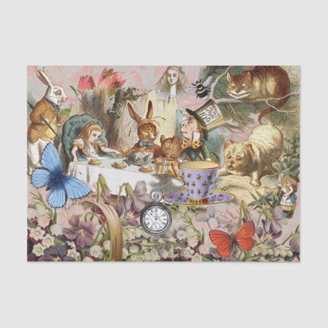Alice in Wonderland Tea Party Art Tissue Paper (Front)
