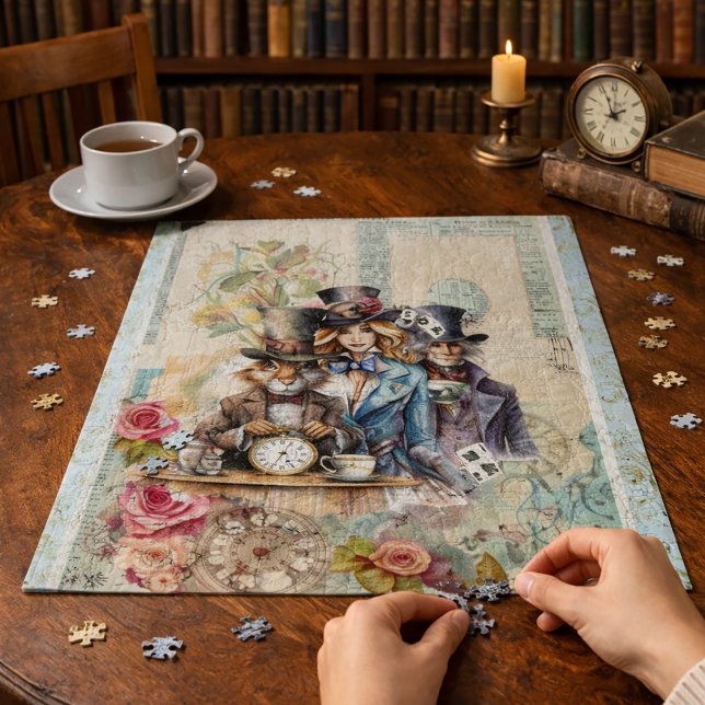 Alice in Wonderland Tea Party Art with Mad Hatter  Jigsaw Puzzle (Creator Uploaded)