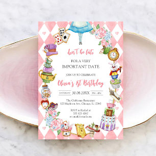 Alice in Wonderland Tea Party Birthday Invitation