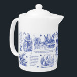 Alice in Wonderland Tea Party Blue Toile Quotes<br><div class="desc">Literary classic, Alice's Adventures in Wonderland by Lewis Carroll illustrated by John Tenniel, wood engraved, with quotes in neutral monochrome toile style for the lovers of the book, fantasy literature, Victorian era. The scenes show Alice, Mad Hatter, White Rabbit, the tea party, Caterpillar, The Cheshire Cat, the Griffon, the flamingo,...</div>