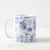 Alice in Wonderland Tea Party Blue Toile Quotes