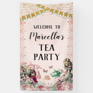 Alice in Wonderland Tea Party Blush & Mint Banner
