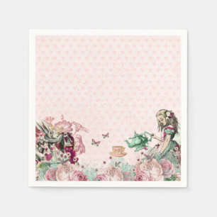 Alice in Wonderland Tea Party Blush & Mint Napkin