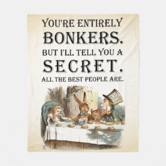 Alice In Wonderland - Tea Party - Bonkers Quote Fleece Blanket