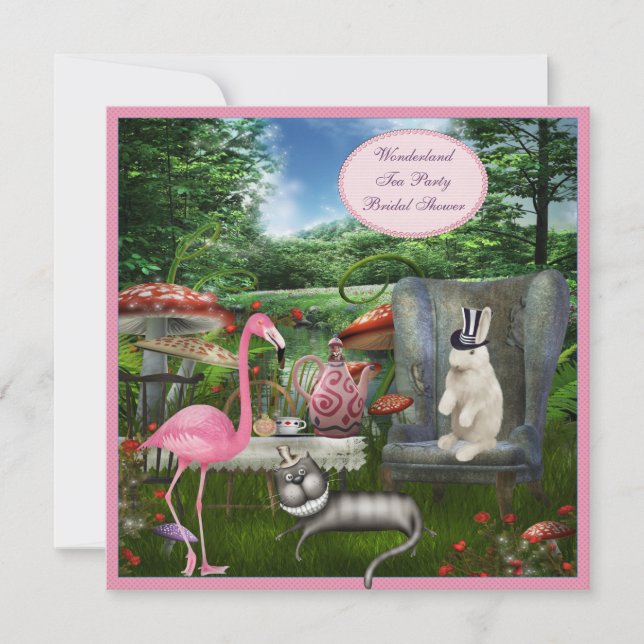 Alice in Wonderland Tea Party Bridal Shower Invitation (Front)
