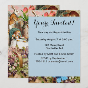 Alice in Wonderland tea party characters Invitation