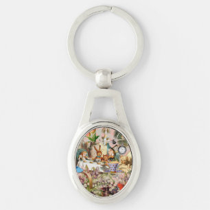 Alice in Wonderland tea party characters Key Ring