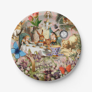 Alice in Wonderland tea party characters Paper Plate