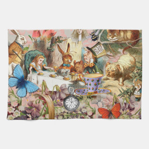 Alice in Wonderland tea party characters Towel