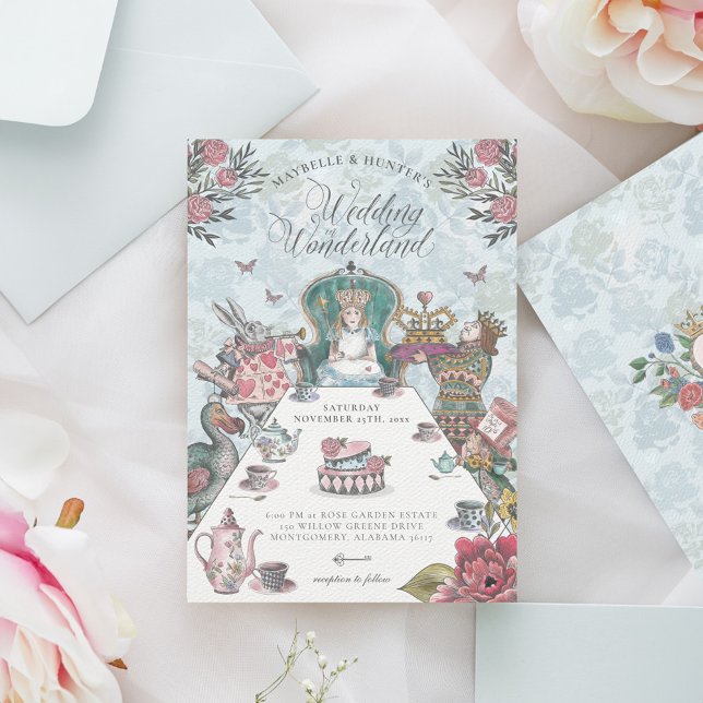 Alice in Wonderland Tea Party Fairytale Wedding Invitation (Alice in Wonderland Tea Party Fairytale Wedding Invitation)