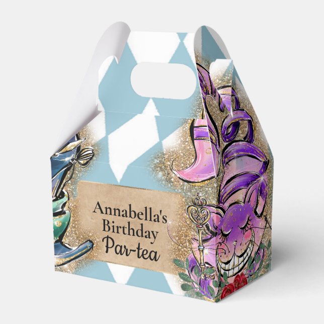 Alice in Wonderland Tea Party Favour Box (Front Side)