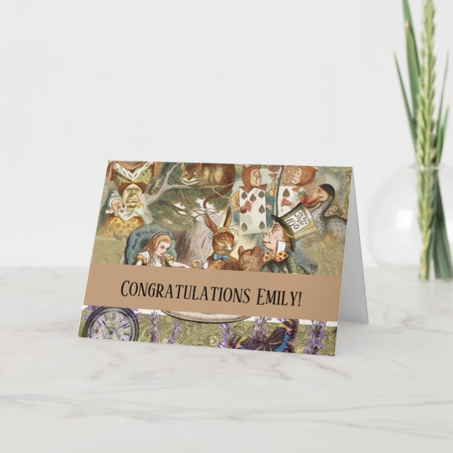 Alice in Wonderland Tea Party Guests Card (Front)
