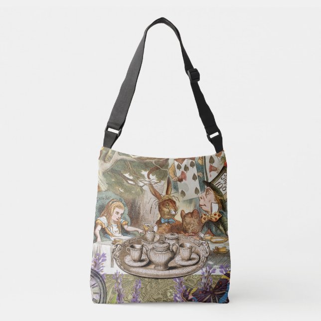 Alice in Wonderland Tea Party Guests Crossbody Bag (Front)